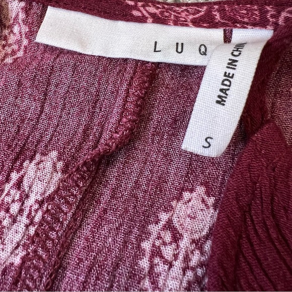 Boho Tank Tops Sleeveless  Tops Luq Maroon sz S & Pink Rose Tank sz M runs small - Picture 5 of 9